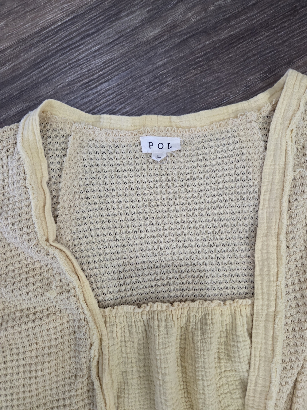 POL Light Yellow Ruffle Open Cardigan - Picture 2 of 2